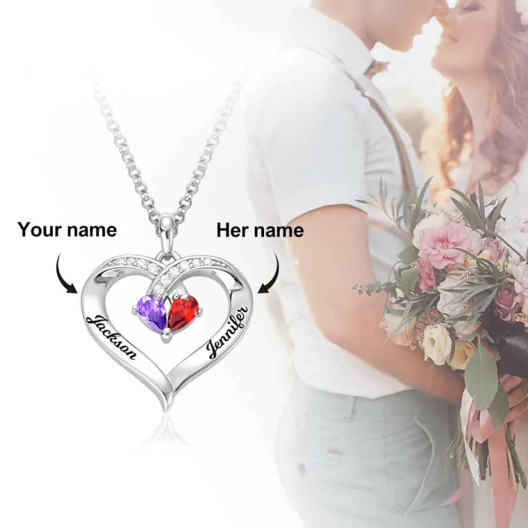 Forever Together Engraved Birthstone Necklace - Image 4